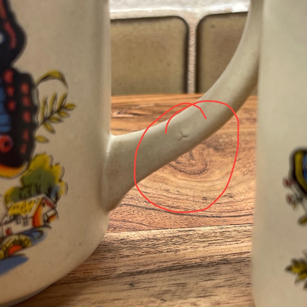 Vintage Viking stoneware Butterfly Set of‎ 2 Coffee Mugs Made in Korea - Picture 5 of 10